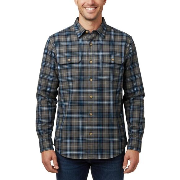 Alesbury Long Sleeve Gray Blue Button Up Shirt Men’s Cotton NWT Size Medium - Picture 1 of 9